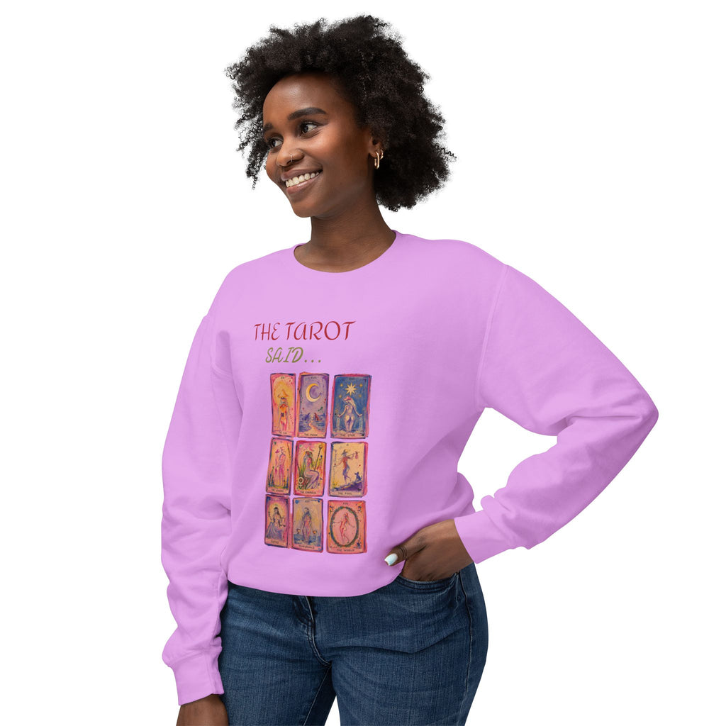 Tarot Justice Card Crewneck Sweatshirt — Illustrated Witchy Pullover