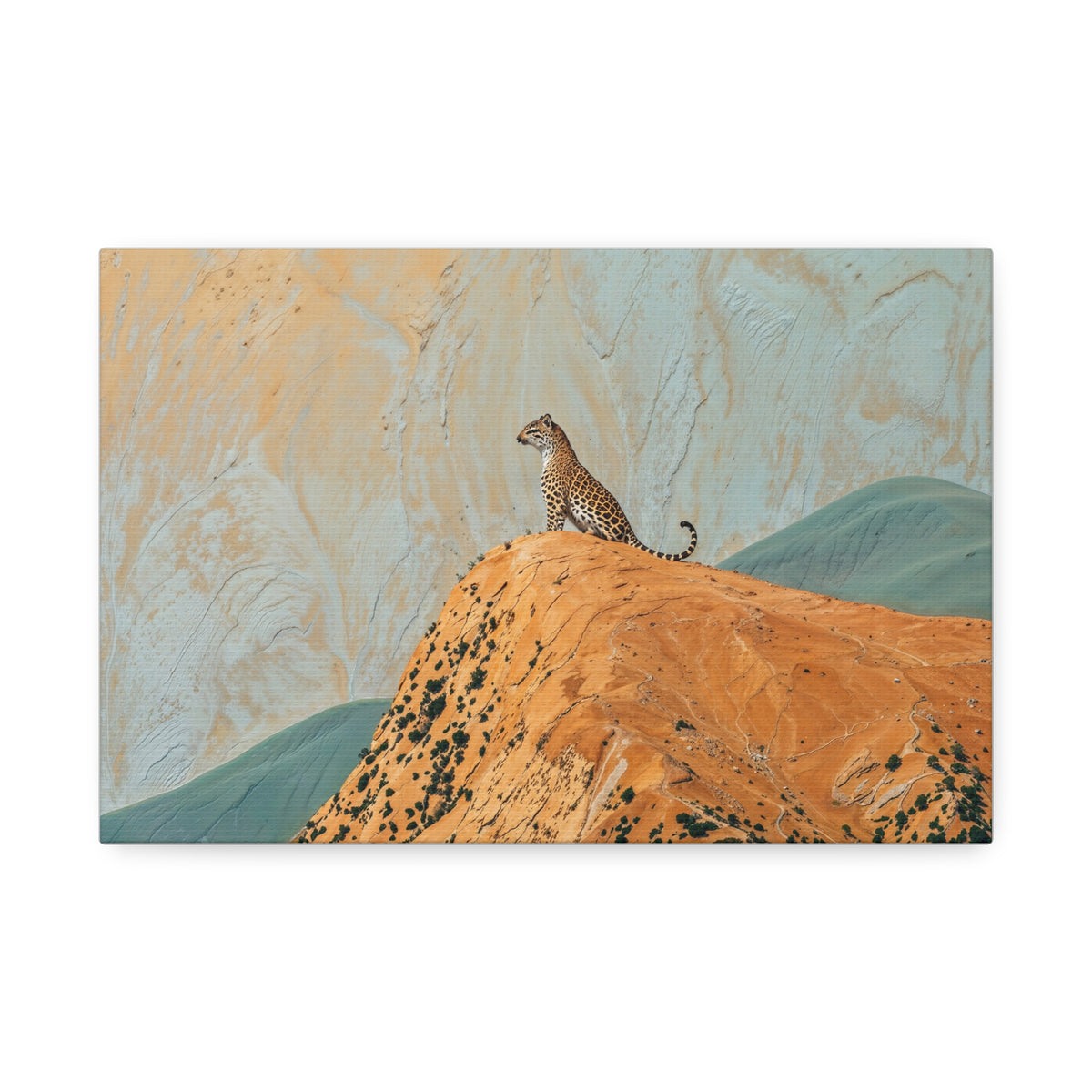 Cheetah on Desert Dune Stretched Canvas Wall Art (1.5" Depth)
