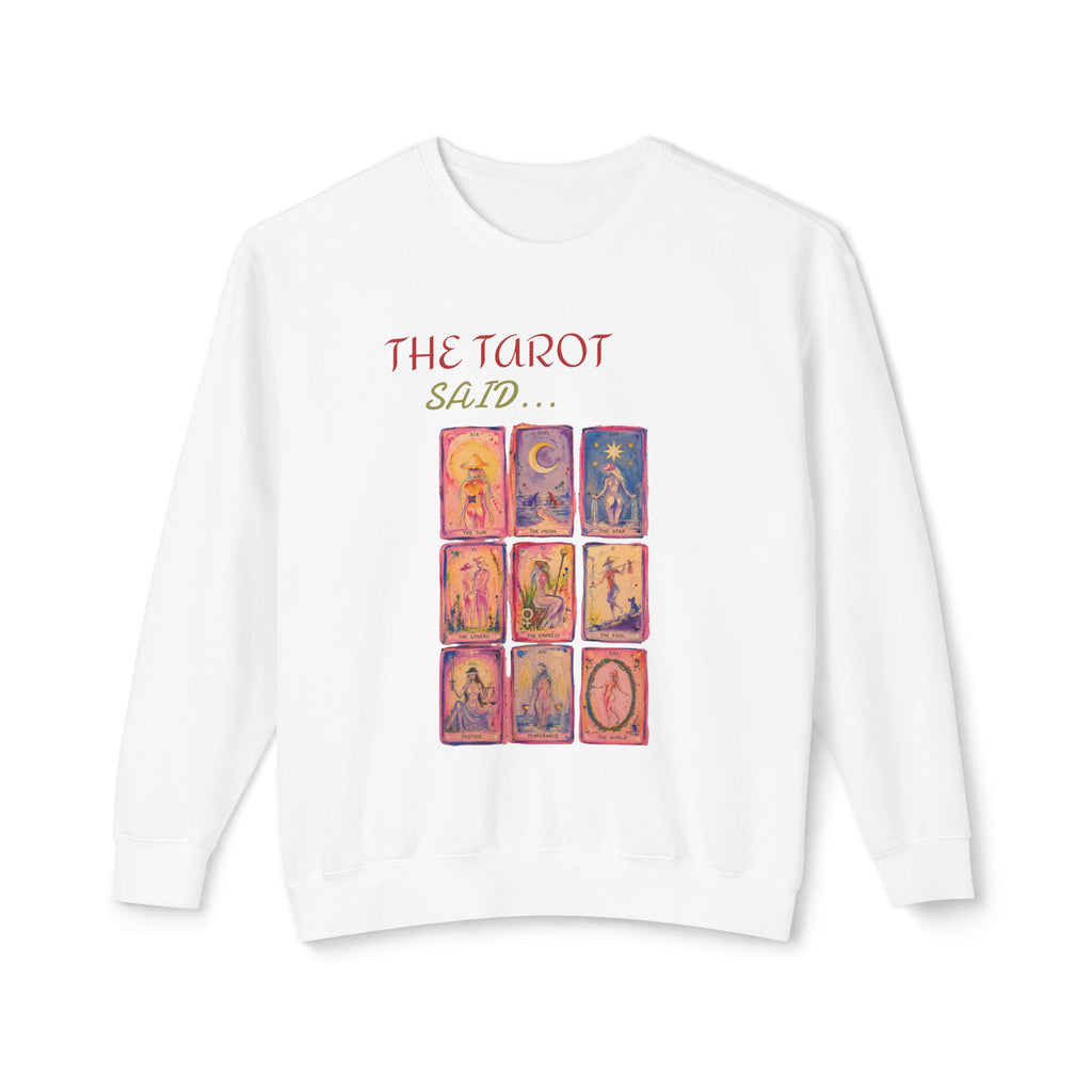 Tarot Justice Card Crewneck Sweatshirt — Illustrated Witchy Pullover