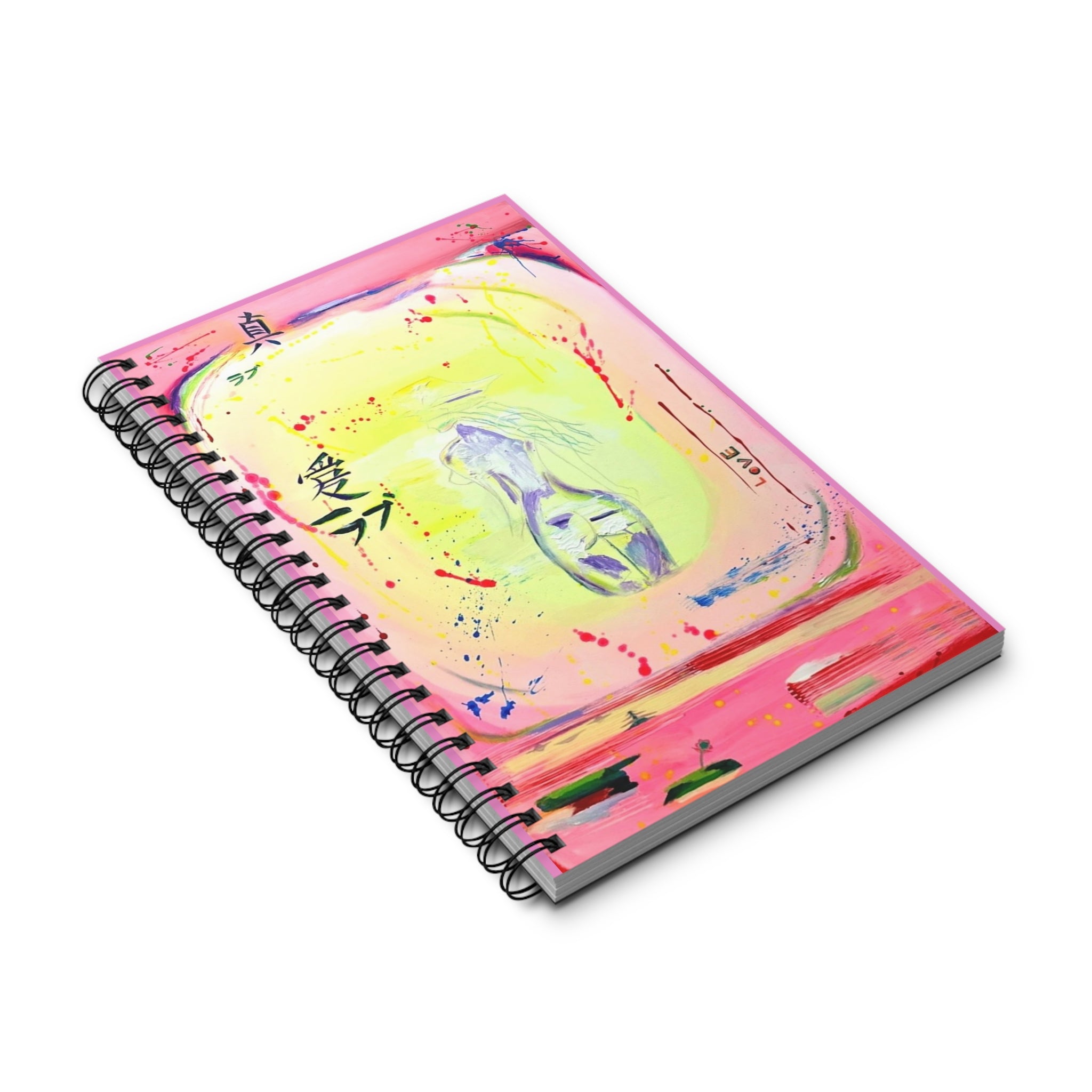 Pastel Love Spiral Journal — Pink Watercolor Pocket Notebook