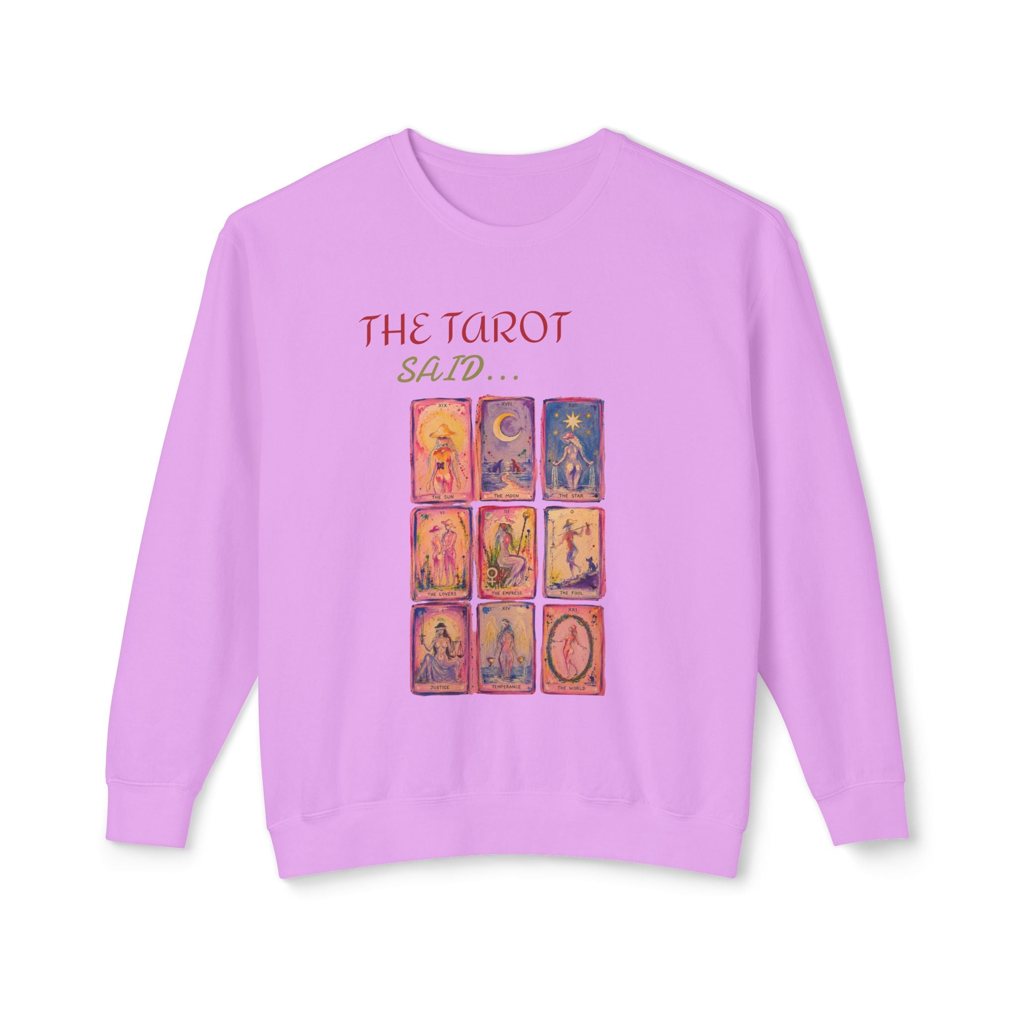 Tarot Justice Card Crewneck Sweatshirt — Illustrated Witchy Pullover