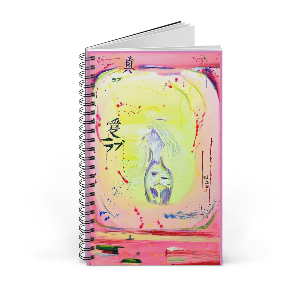 Pastel Love Spiral Journal — Pink Watercolor Pocket Notebook