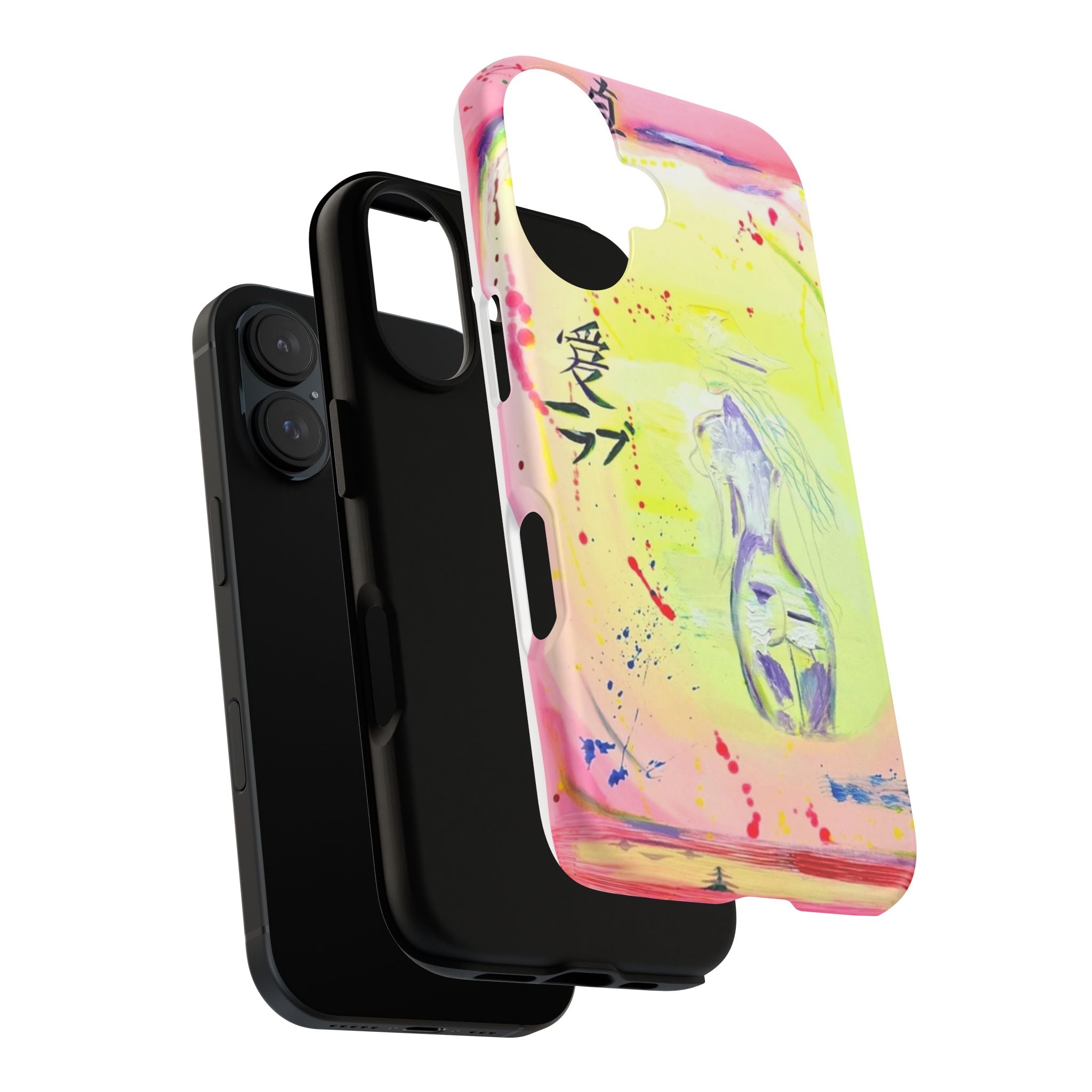 Pastel Koi Love Tough Phone Case — Watercolor iPhone Cover