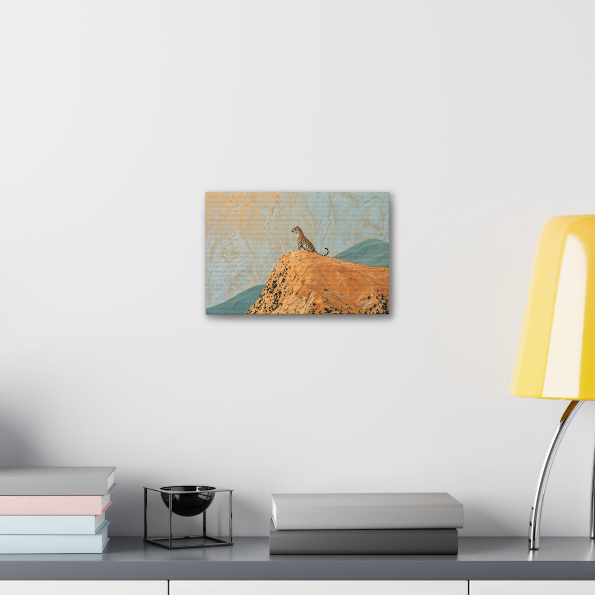 Cheetah on Desert Dune Stretched Canvas Wall Art (1.5" Depth)