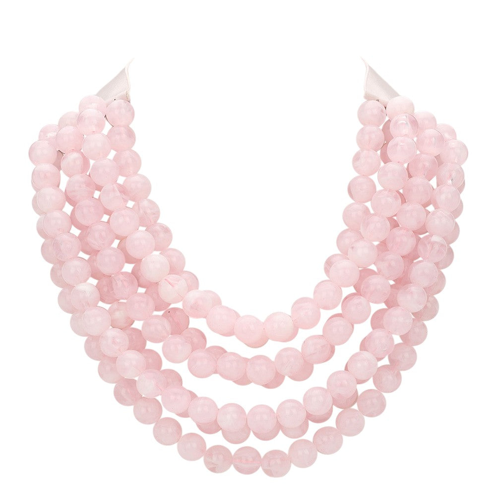 Chunky Beaded Statement Necklace — Multi-Strand with Magnetic Clasp
