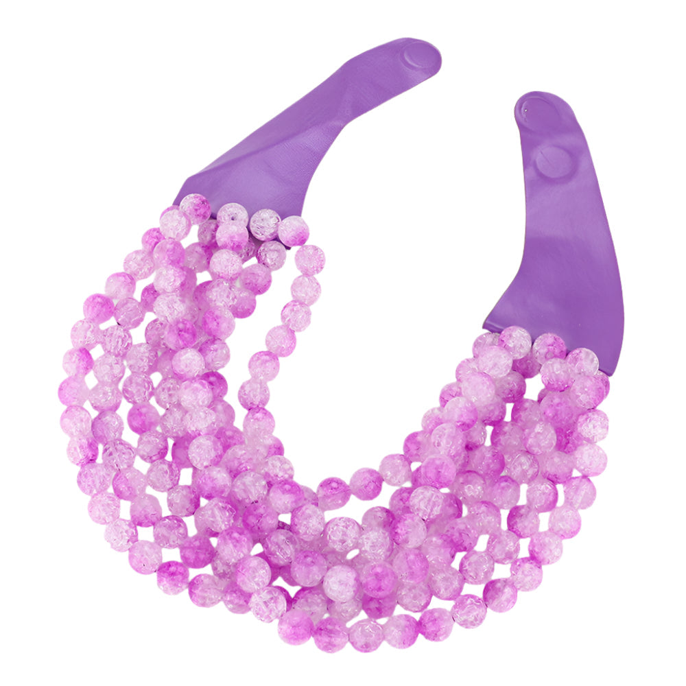 Chunky Beaded Statement Necklace — Multi-Strand with Magnetic Clasp