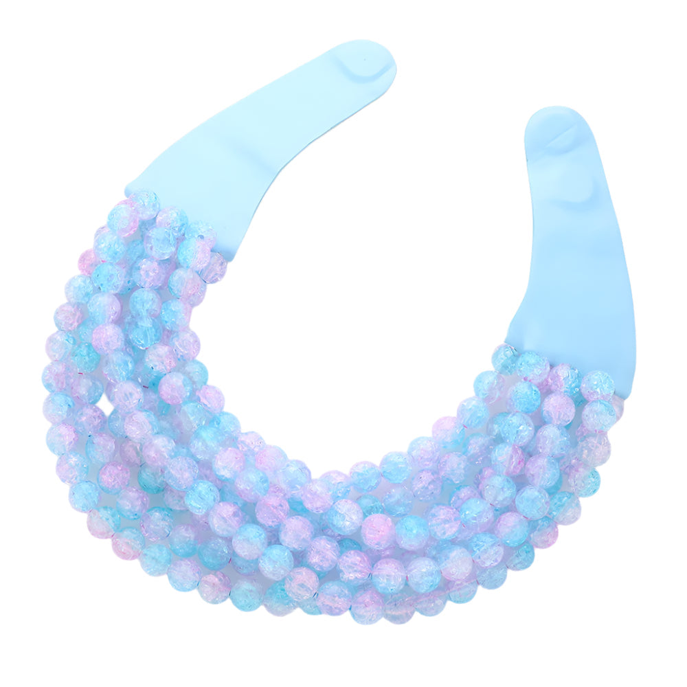 Chunky Beaded Statement Necklace — Multi-Strand with Magnetic Clasp