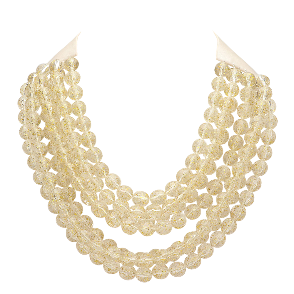 Chunky Beaded Statement Necklace — Multi-Strand with Magnetic Clasp